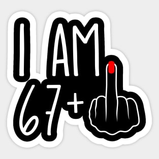 Vintage 68th Birthday I Am 67 Plus 1 Middle Finger Sticker